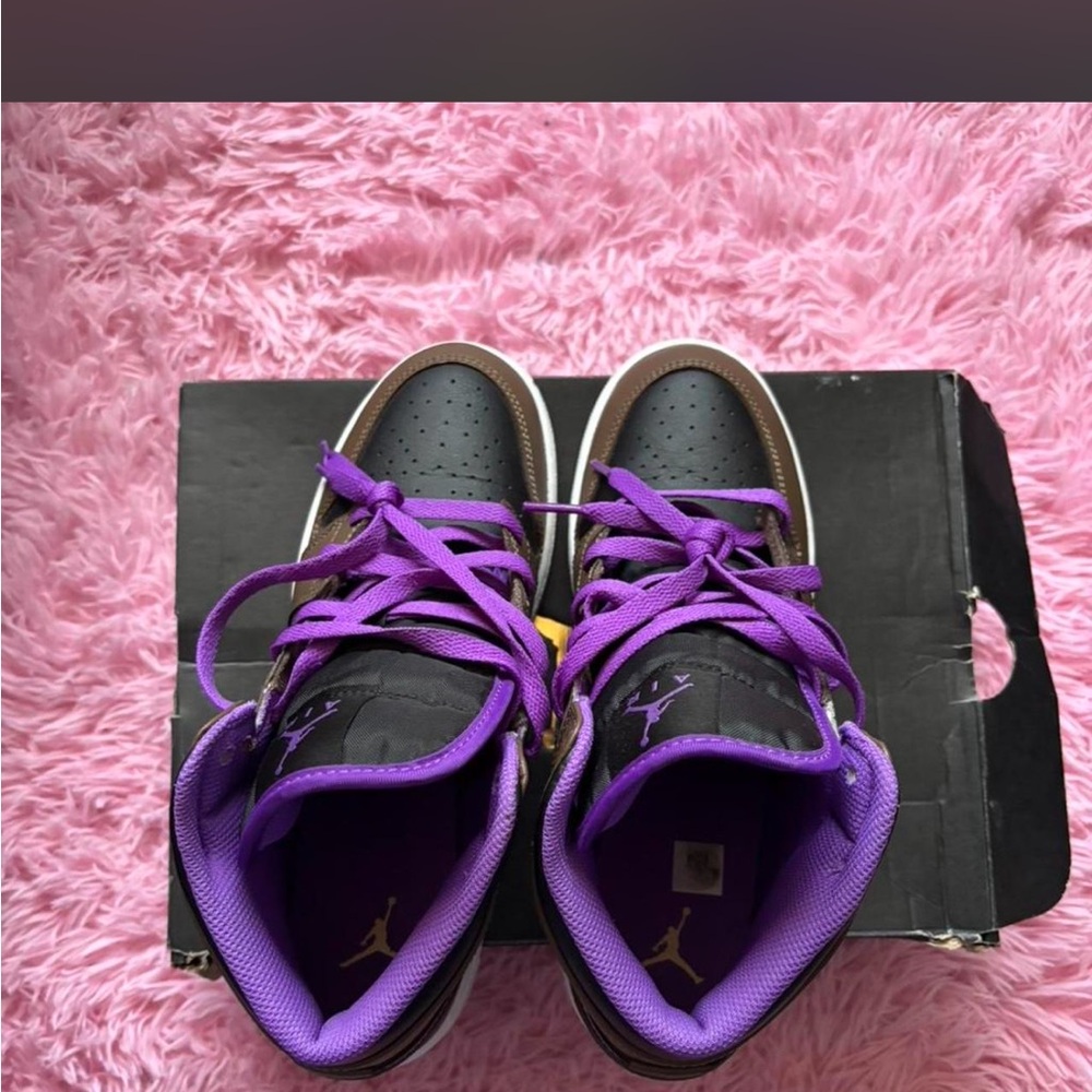 Jordan High-Top Sneakers in Purple and Brown - Picture 5 of 5